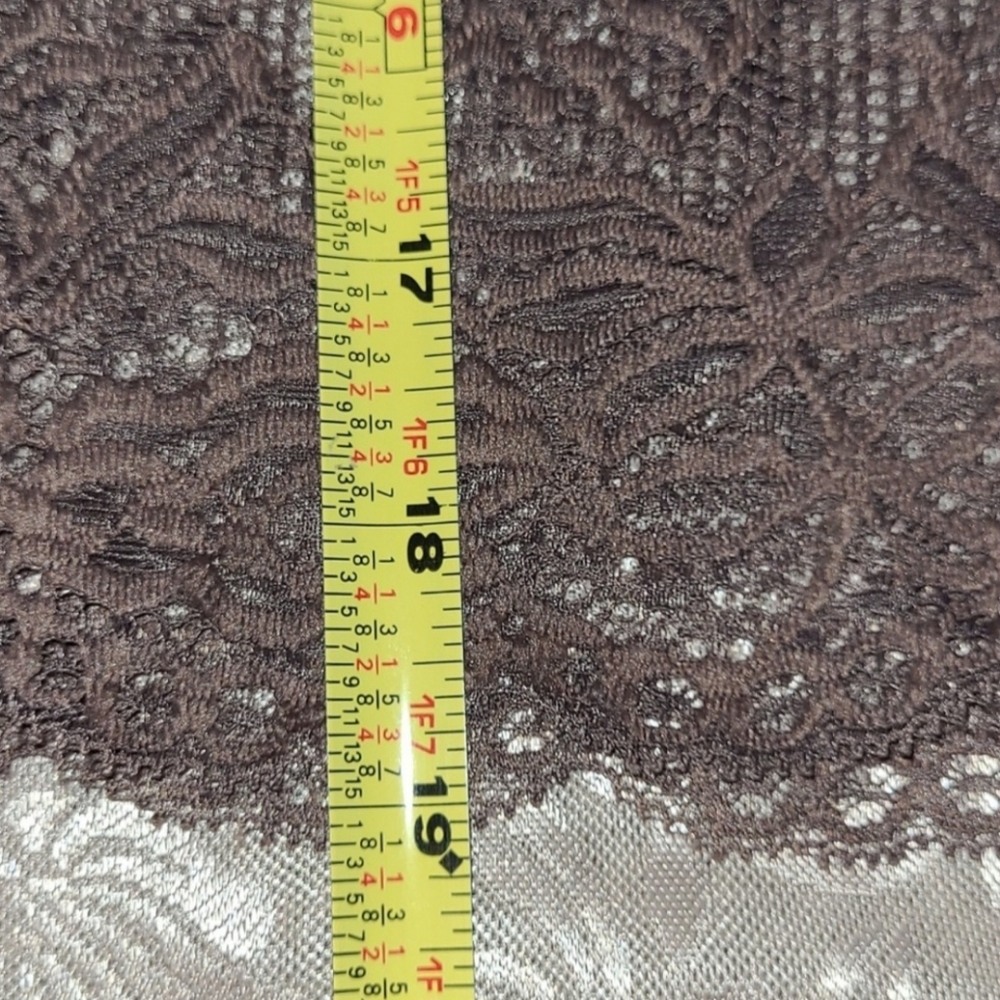 NWT A'reve Lace & Mesh Sheer Stretchy Crop Top in Brown Size Large - Picture 12 of 14